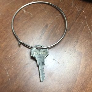 Hand stamped key bracelet